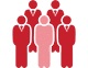 Icon of businesspeople standing in a line.